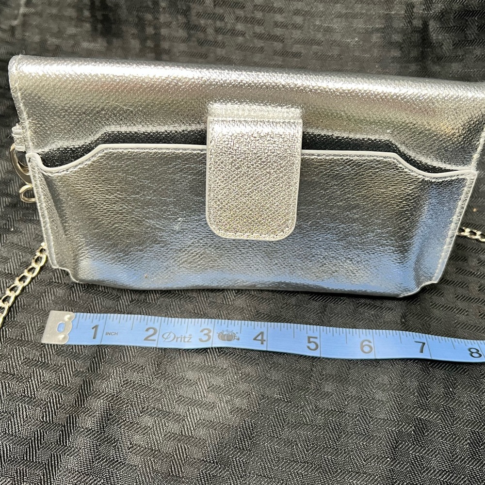 Just Soultions eyePockit Silver clutch with shoulder & wrist strap options
